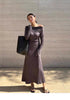 Ladies Off-Shoulder Long Sleeves Fitted Dress